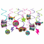 Amscan Party Supplies '80s Value Pack Swirl Decorations (12 count)
