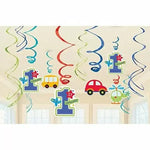 Amscan Party Supplies All Aboard Boy Swirl Decoration Kit ( count)