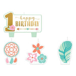 Amscan Party Supplies Boho Bday Candle Set (4 count)