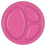 Amscan Party Supplies Bright Pink 10.25in Divided Plates 20ct 25″ (20 count)