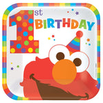 Amscan Party Supplies Elmo Turns One Square Plates 9″ (8 count)