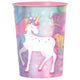 Taza de plástico metálico con diseño de unicornio encantado, 16 onzas (12 unidades)