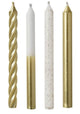 Mezcla de velas metálicas doradas (12 unidades)