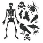 Amscan Party Supplies Halloween Glitter Skeleton Cut Out Decoration Kit (11 Pieces)