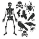 Kit de decoración recortada de esqueleto con purpurina de Halloween (11 piezas)