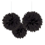 Amscan Party Supplies Jet Black Fluffy Paper Decorations ( count)