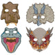 Máscaras de papel Jurassic World (8 unidades)