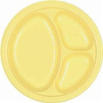 Amscan Party Supplies Lite Yellow 10.25in Divided Plates 20ct 25″ (20 count)