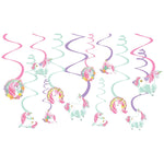 Amscan Party Supplies Magical Unicorn Swirl Decorations (12 count)