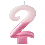 Amscan Party Supplies Numeral Candle #2 Pink
