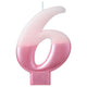 Number 6 Pink Candle