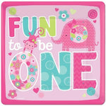 Amscan Party Supplies One Wild Girl Square Plates 10″ (8 count)