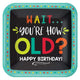 ¿Cuántos años tienes? Platos cuadrados de cumpleaños 7″ (8 unidades)