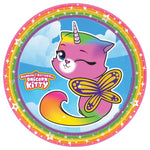 Amscan Party Supplies RAINBOW BUTTERFLY UNICORN KITTY LARGE PAPER PLATES 9″ (8 count)