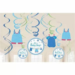 Amscan Party Supplies Shower Love Boy Swirl Decoration Kit ( count)