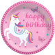Unicornio Feliz Cumpleaños Platos de Papel 9″ (8 unidades)