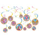 Rainbow Butterfly Unicorn Kitty Spiral Decorations (12 piece set)