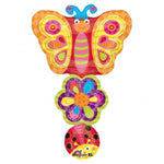 Anagram Butterfly Flower and Ladybug 34″ Supershape Balloon