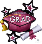 Anagram Congrats Grad Berry 31″ Cluster Balloon