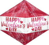 Anagram Happy Valentine's Day Ribbed Lines Anglez Balloon