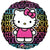 Anagram Hello Kitty 32" Round Black and Neon Balloon