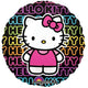 Hello Kitty 32" Round Black and Neon Balloon