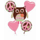Kit de ramo de globos de paz Hippie Chick Owl