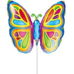 Anagram Mylar & Foil 14" Bright Butterfly Balloon (requires heat-sealing)