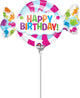 14" Candy Happy Birthday Balloon (requires heat-sealing)