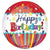 Anagram Mylar & Foil 16" Orbz Happy Birthday Stripes and Bursts Foil Balloons