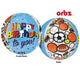 Globos de aluminio de feliz cumpleaños Orbz Multi Film Sports de 16"