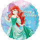 Globos de aluminio de feliz cumpleaños de la princesa Ariel de 18.0 in.