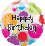 Anagram Mylar & Foil 18" B-day Colorful Dots Foil Balloons