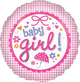 18" Baby Girl Gingham Foil Balloons