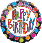 18" Big Happy Birthday Message Foil Balloons