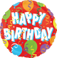 18" Burst Confetti Happy Birthday Foil Balloons