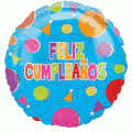 Anagram Mylar & Foil 18" Feliz Cumpleanos Confeti Foil Balloons 5 Count