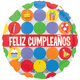 Globos de aluminio con íconos de lunares de 18" Feliz Cumpleanos