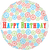 Anagram Mylar & Foil 18" Flower Pattern Happy Birthday Foil Balloons