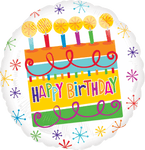 Anagram Mylar & Foil 18" Happy Birthday Cake Foil Balloons