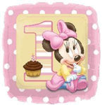 18" Minnie 1st Birthday Foil Balloons
