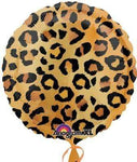 18" Round Cheetah Foil Balloons