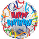 18" Streamers Happy Birthday Foil Balloons