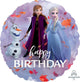 Frozen Happy Birthday Anna Elsa Olaf Globo de aluminio de 18"