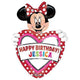33" Personalized Minnie Mouse Happy Birthday Foil Balloons