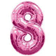 34" Pink Number 8 Foil Balloons