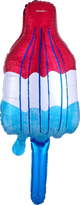 Globo de paleta pop de bomba roja, blanca y azul de 40 "