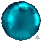 Anagram Mylar & Foil Aqua Circle Satin Luxe Matte 18″ Balloon