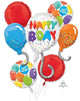 Ramo de globos de celebración de feliz cumpleaños