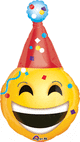 Birthday Smiley Emoji with Hat 39″ Balloon